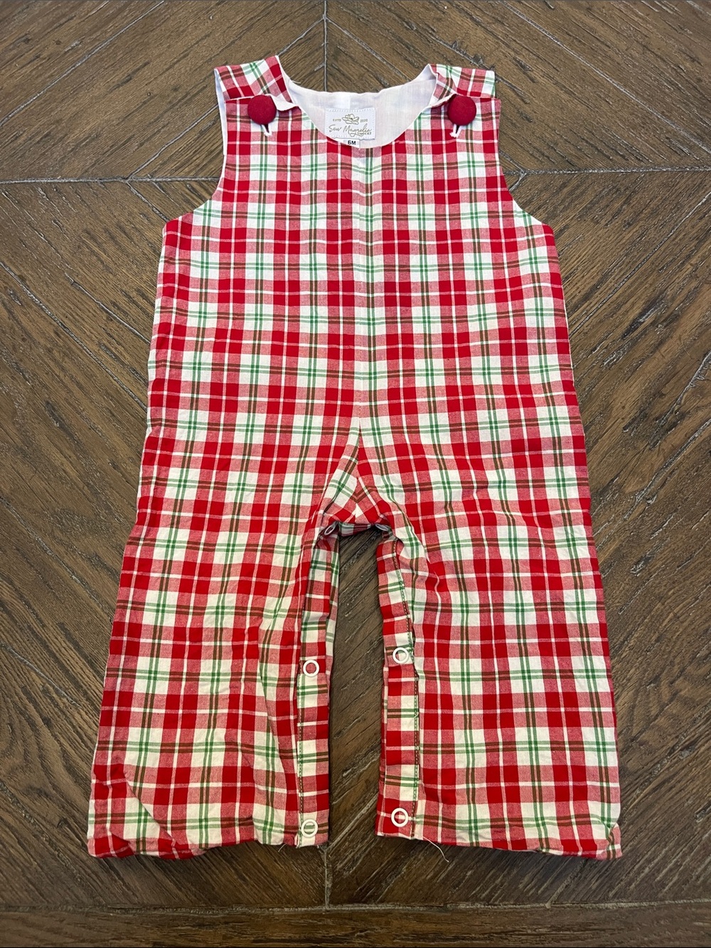Sew Magnolia Smocks Red Plaid Jon Jon 6 Month